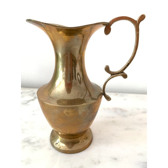 Metal 1930s Mid-Century Brass Vase Ewer For Sale - Image 7 of 7