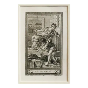 1780s French Engraving, La Sureté (Protection), Matted