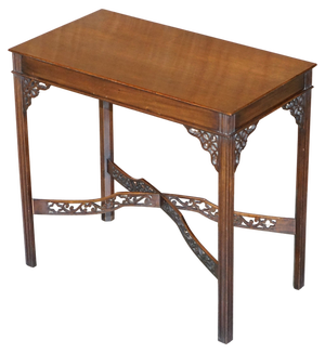 19th Century Hardwood and Silver Tea Table in the style of Thomas Chippendale