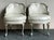 French Country Vintage Regency Baroque Quilted Silver Leaf Lounge Chairs - A Pair For Sale - Image 3 of 6