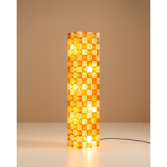 Floor Lamp in Amber and Crystal Pulegoso Glass from Poliarte, Italy, 1970s For Sale - Image 8 of 17
