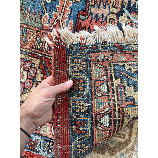 Early 20th Century Antique Heriz Fantastic Personality & Colors, C. 1910-20's Rug 9 x 12 For Sale - Image 5 of 16