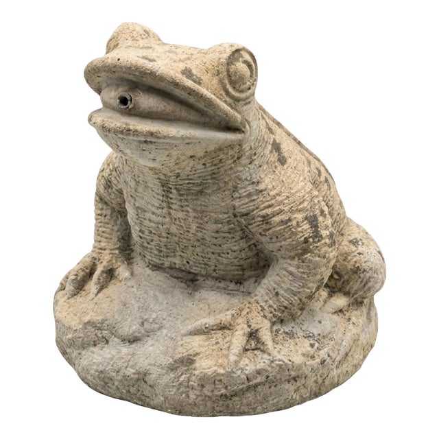 Vintage-Style Large Cast Stone Frog Fountain Spouter For Sale