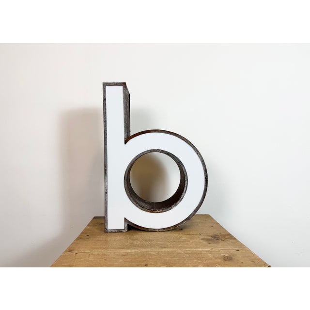 This vintage industrial illuminated letter “ b “ was made in former Czechoslovakia during the 1960s and comes from an old...