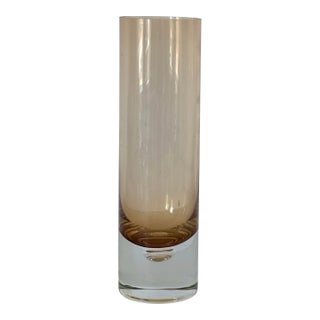 MCM Swedish Amber Glass Vase, Controlled Suspended Bubble, Borgstrom, Glasbruk, Pukeberg, Lsa Int; Krosno, Hand Blown Art Glass For Sale