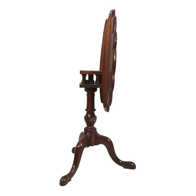 Traditional Early 19th Century Georgian Hand-Carved Mahogany Tilt-Top Supper Table For Sale - Image 3 of 13
