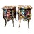 French-Inspired Comic Print Commode Nightstands Pair For Sale