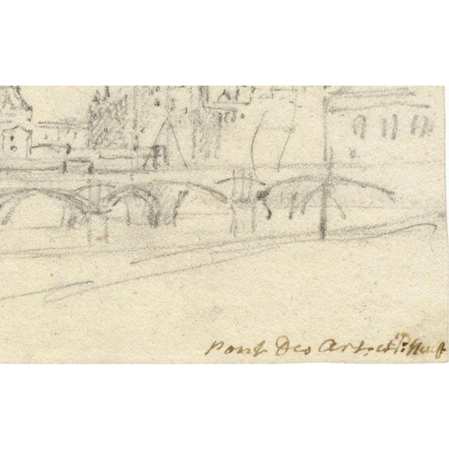 George Arnald ARA, Pont des Arts & Pont Neuf, Paris, 1818, Graphite Drawing For Sale - Image 3 of 5