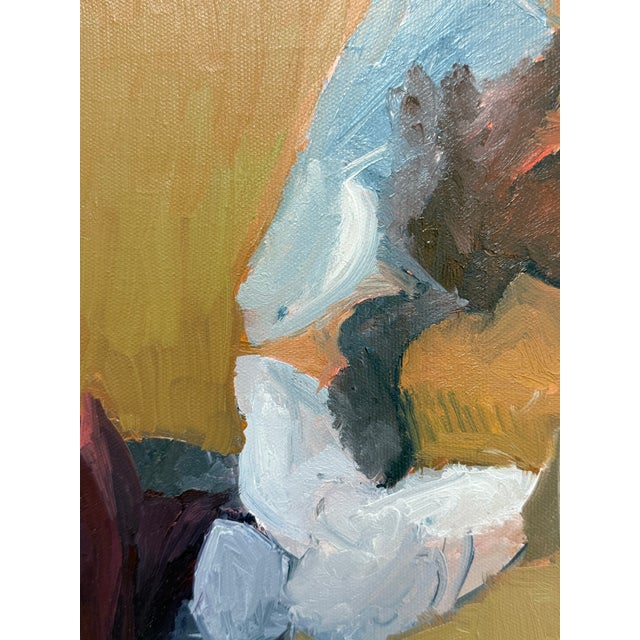 Textile Contemporary Oil on Canvas Still Life of Fruit + Flowers, Unknown Artist For Sale - Image 7 of 12