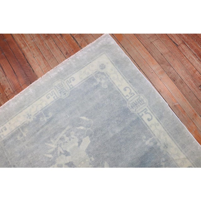 Sky Blue Light Blue Chinese Rug no. j3217 For Sale - Image 8 of 11