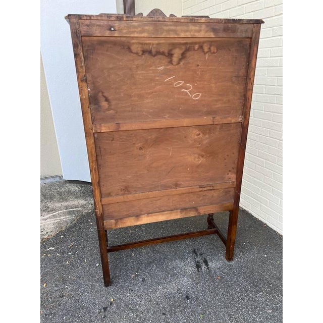 Early 20th Century Jacobean Revival Style Walnut Display China Cabinet For Sale - Image 10 of 14