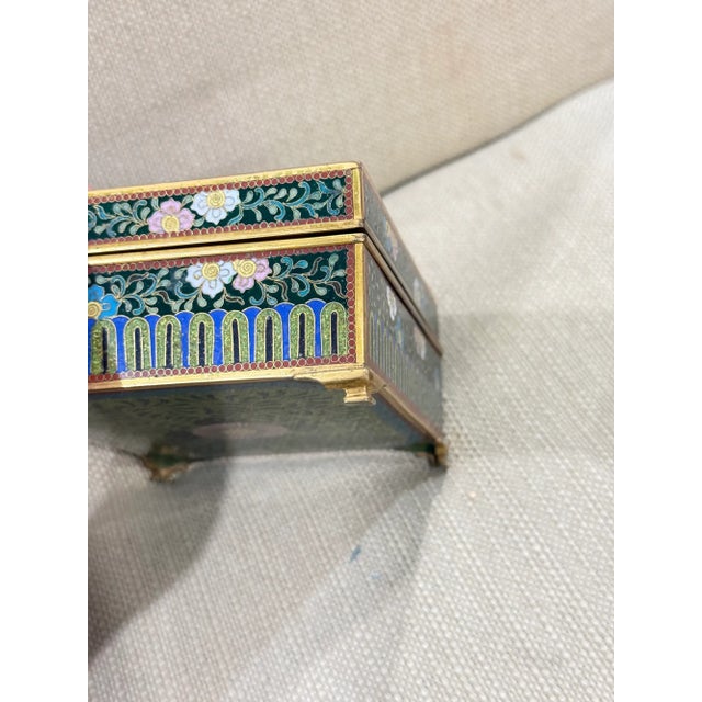 Japanese Cloisonne Enamel Dragon Trinket Box Attributed to Inaba, Meiji For Sale - Image 9 of 12