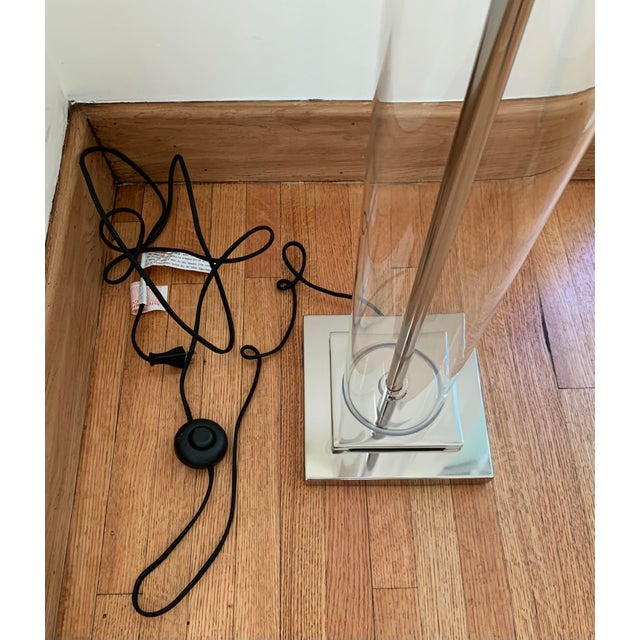 French Column Cylindrical Glass Floor Lamp by Restoration Hardware For Sale In Los Angeles - Image 6 of 8