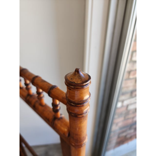 Brown Antique 19th Century French Aesthetic Movement Faux Bamboo Room Divider/ Screen Frame For Sale - Image 8 of 18