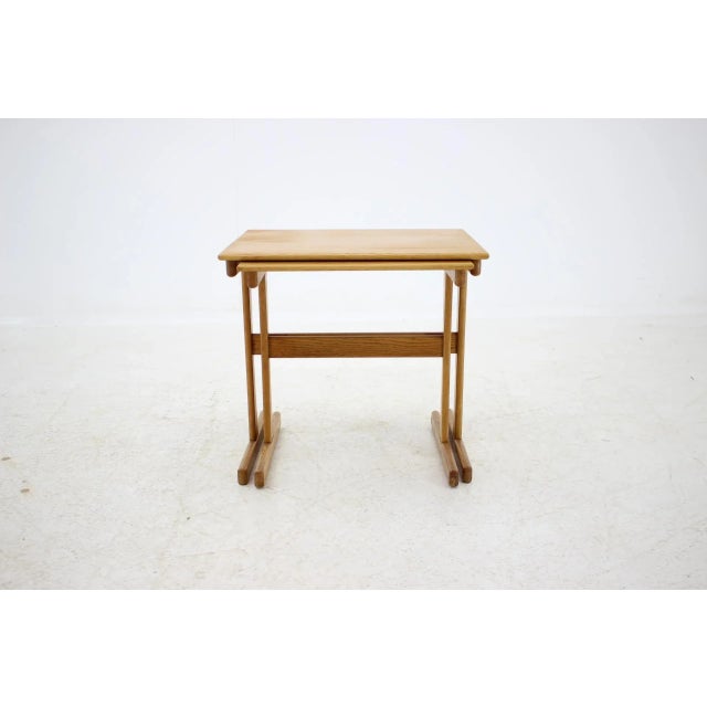 Wood Oak Nesting Tables, Denmark, 1960s, Set of 2 For Sale - Image 7 of 13