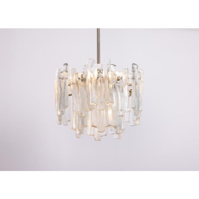Fuente Chandelier in Ice Glass from Kalmar, Germany, 1970s For Sale - Image 9 of 13