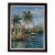 Vintage Caribbean Tropical Coastal Landscape Oil on Canvas Painting, Framed For Sale