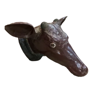 Early 20th Century Rustic Painted Deer Head From India
