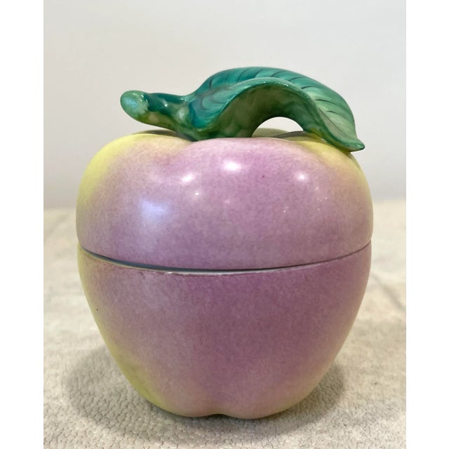 Ceramic Vintage Limoges Peint Main Apple Box For Sale - Image 7 of 12