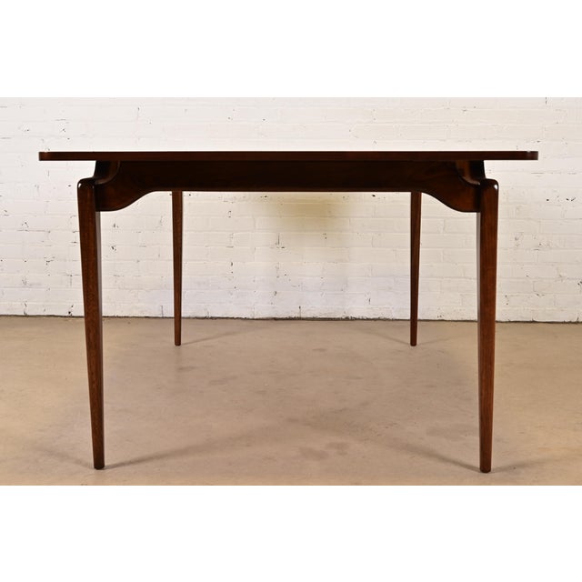 Ico Parisi Style Mid-Century Modern Sculpted Walnut Dining Table, Newly Refinished For Sale - Image 10 of 11