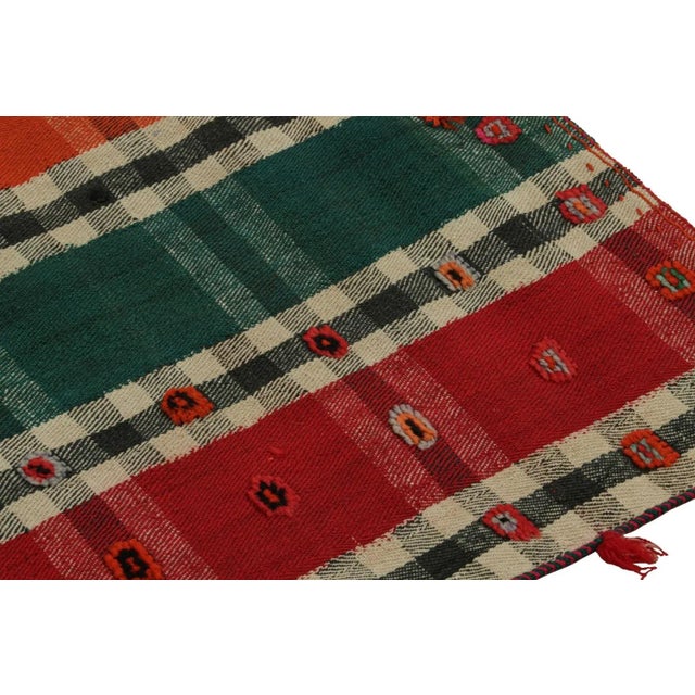 2010s Vintage Afghan Tribal Kilim With Colorful Stripes For Sale - Image 5 of 7