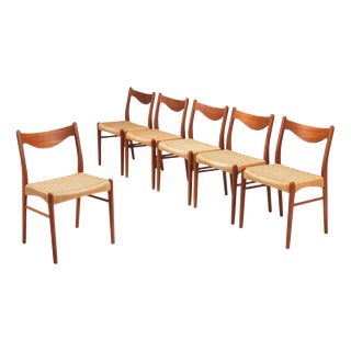 Teak Dining Chairs Glyngore by Arne Wahl Iversen, Denmark, 1960, Set of 6 For Sale