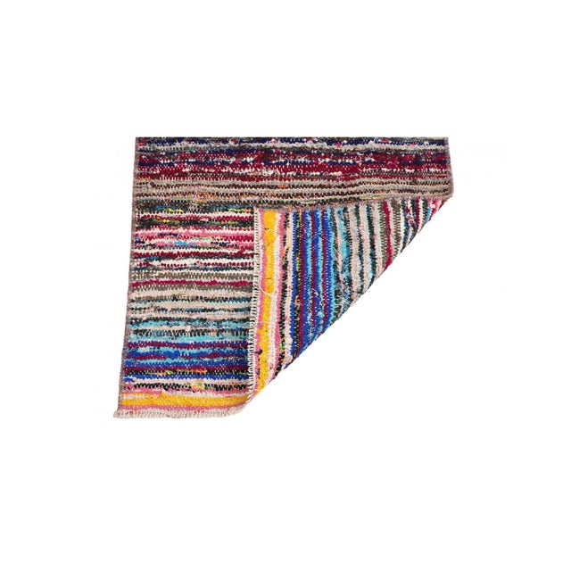 Mid-Century Modern Striped Vintage Mini Kilim Rug - 1`8″ X 3`3″ For Sale - Image 3 of 3