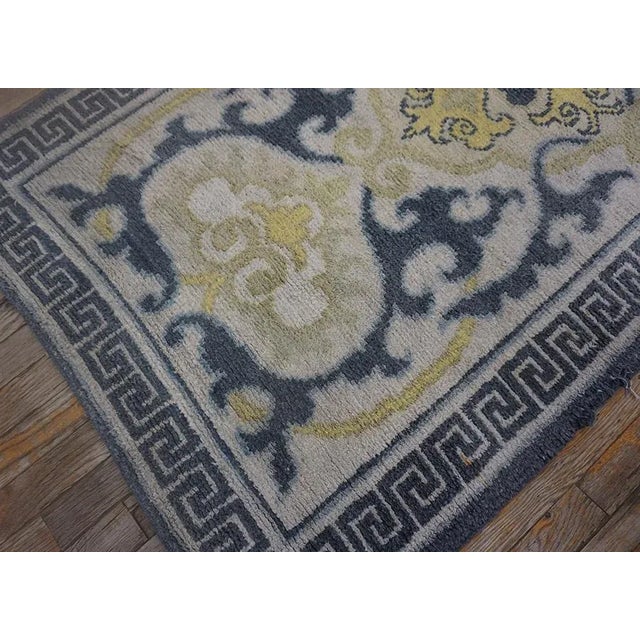 1920s White Medallion Antique Japanese Cotton Nabeshima Dantsu Carpet 3' X 5'10" Knotted Wool Rug For Sale - Image 12 of 13