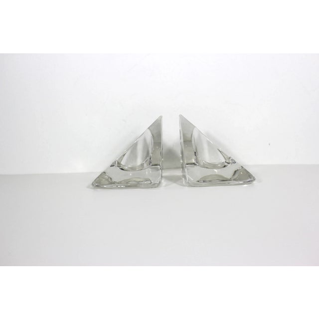 1960s Vintage Pair of Nybro Sweden Volcano Crystal Candleholder Bookends Designed by Tord Kjellstrom For Sale - Image 5 of 10