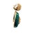 Vintage Italian 18k Gold Diamond & Carved Malachite Convertible Drop Earrings, 1970s, A Pair For Sale - Image 4 of 9