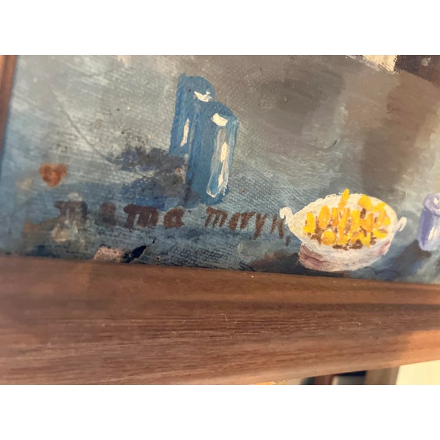 Outsider Art Primitive Amish Kitchen Scene by Mama Mary K. (C. 1950s–1970s) For Sale - Image 13 of 13