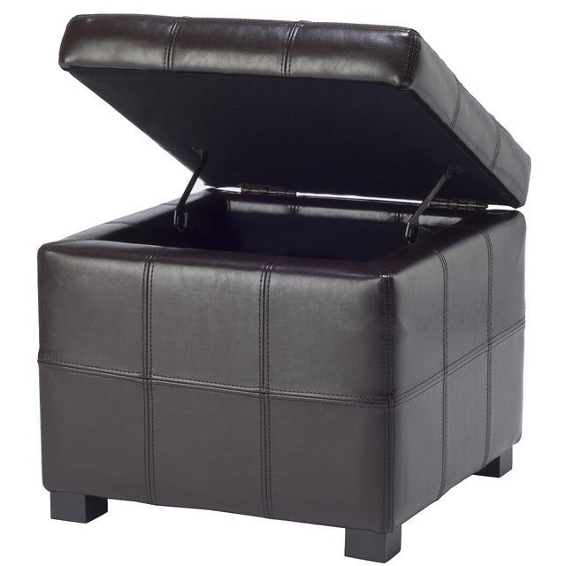 Square Tufted Ottoman in Brown & Black For Sale - Image 4 of 11