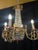 Metal Gilt Bronze and Crystal 4-Light Chandelier with Enameled Glass Decoration, Early 20th Century For Sale - Image 7 of 12