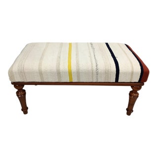 Hemp Kilim Upholstered Bench For Sale