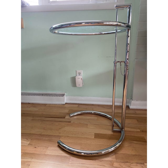 Vintage Eileen Gray E1027-Style Adjustable Chrome Side Table, Circa 1970s–1980s For Sale - Image 4 of 17