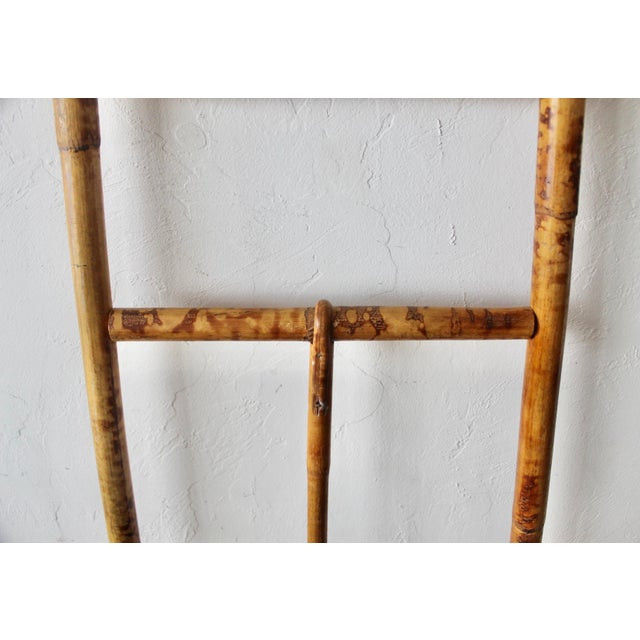 Vintage Boho "Tortoise Shell" Style Burnt Bamboo Easel For Sale - Image 9 of 12