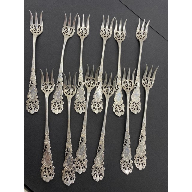 アンティーク　純銀　サラダ　フォーク　Dominick Antique Silver Fork Vintage 925 Solid Sterling Silver