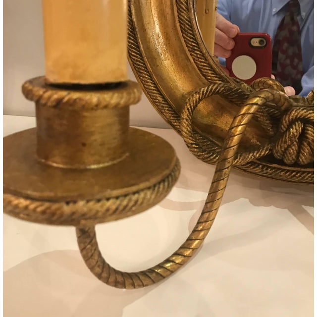 Pair of Mirrored and Giltwood Two Light Bullseye Sconces NYC, circa 1910 For Sale - Image 10 of 14