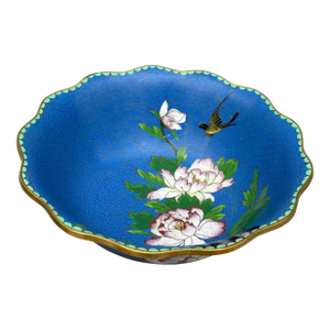 Vintage Chinese Cloisonne Floral Bowl