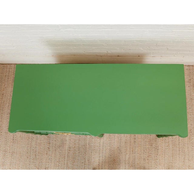 Ornamental & Decorative Materials Mid 20th Century Emerald Faux Bamboo Desk For Sale - Image 7 of 11