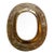 Vintage Small Oval Brass Mirror With Etched Details For Sale