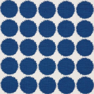 Schumacher X Studio Bon Fuzz Fabric in Navy For Sale