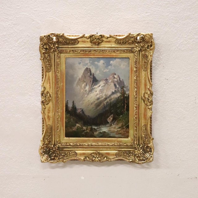 Modern Mountain Landscape, Oil Painting on Board, 1972, Framed For Sale - Image 3 of 15