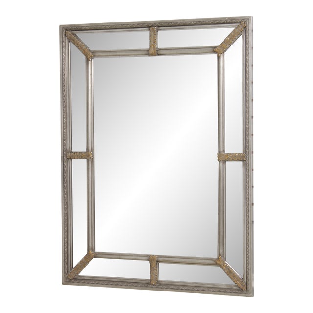 Basset Rectangular Silver Multi Panel Mirror For Sale