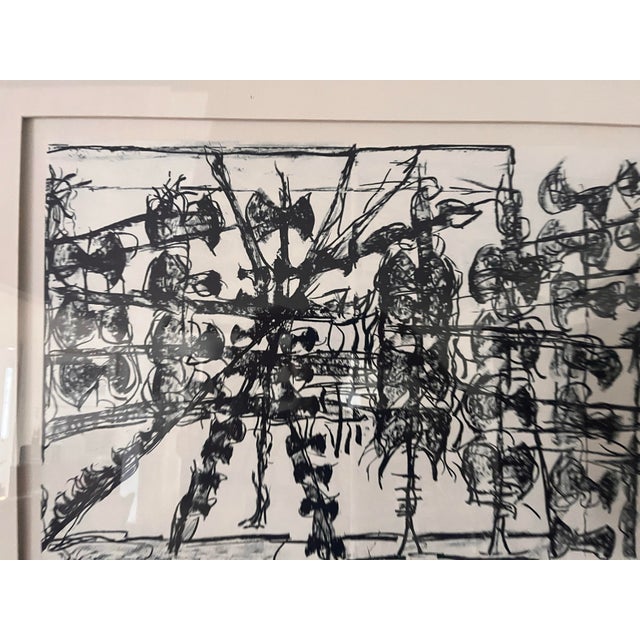1970s Jean-Paul Riopelle Abstract Lithograph Black & White Modernist Art Framed, With Coa For Sale - Image 4 of 8