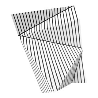 Contemporary Abstract Composite Folded and Etched Plastic "Wallreliefs Black and White 4" by Cristina Ghetti For Sale