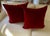 Pair of 22" Custom Schumacher Kashgar Ikat Velvet Pillows Pattern 176102 in Ruby Plum For Sale - Image 12 of 18