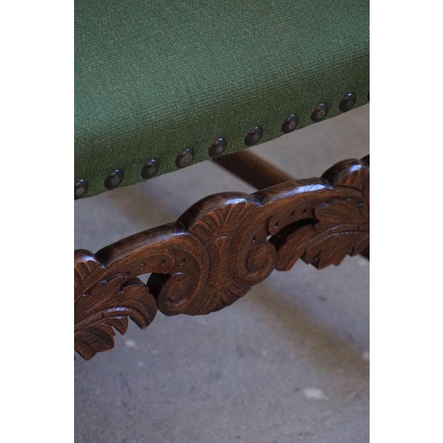 Set of French Armchairs in Oak and Wool, 1920s For Sale - Image 11 of 18