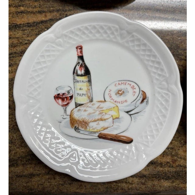Ceramic 1990s Philippe Deshoulières “Edition Louiroux” French Porcelain Dessert Plates – Set of 6 For Sale - Image 7 of 8