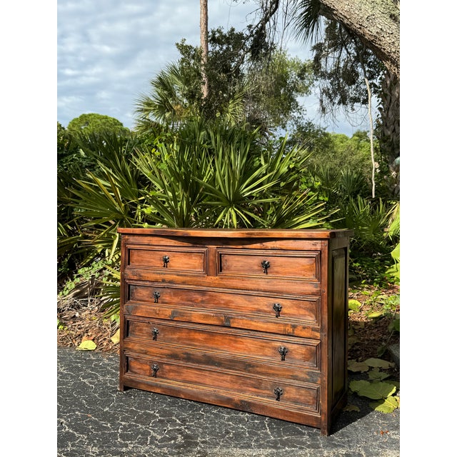 English British Colonial Solid Wood Chest of Drawers For Sale - Image 3 of 7